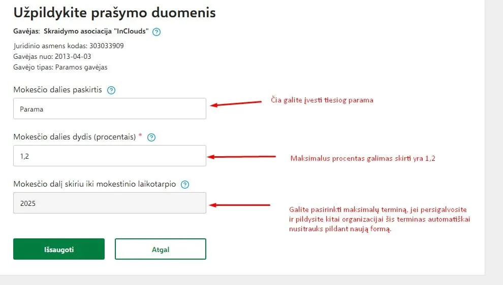 Prasomu duomenu uzpildymas